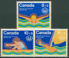 Kanada 1975 Olympia Sommerspiele'76 Montreal Wassersport 582/84 Postfrisch - Neufs