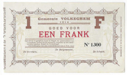 Noodgeld Volkeghem 1 Frank 1915 - 1-2 Francos