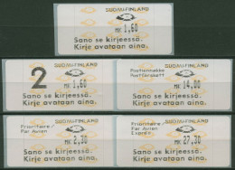 Finnland ATM 1993 Posthörner Zudrucksatz 5 Werte ATM 12.6 Z Postfrisch - Machine Labels [ATM]