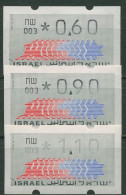 Israel ATM 1990 Hirsch Automat 003 Porto-Satz 3 Werte ATM 3.3.3 S 2 Postfrisch - Affrancature Meccaniche/Frama