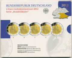 Deutschland 2 Euro 2012 Bayern Originalsatz Polierte Platte PP (m1718) - Allemagne