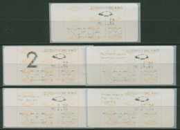 Finnland ATM 1993 Posthörner Zudrucksatz 5 Werte ATM 12.5 ZS 1 Postfrisch - Machine Labels [ATM]