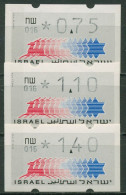 Israel ATM 1990 Hirsch Automat 016 Porto-Satz 3 Werte ATM 3.5.16 S 4 Postfrisch - Viñetas De Franqueo (Frama)