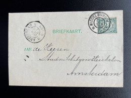 NETHERLANDS 1903 POSTCARD MIDDELBURG TO AMSTERDAM 13-10-1903 NEDERLAND BRIEFKAART - Postal Stationery