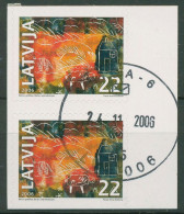 Lettland 2006 Kinderzeichnung Bauernhof 679 D/D Gestempelt - Lettland