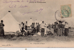 Camp De Coëtquidan Animée Tentes Préparatifs De Départ Militaires Soldats Militaria - Guer Cötquidan