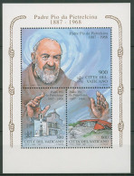 Vatikan 1999 Pater Pio Kirchen Block 19 Postfrisch (C63109) - Blocs & Hojas