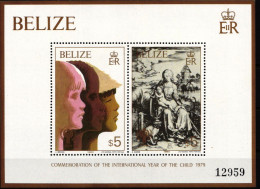 Belize Block 16 Mit 483-484 Postfrisch Jahr Des KIndes #HD531 - Belize (1973-...)