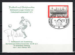 Germany 1974 Football Soccer World Cup Autograph Postcard With Original Signature Of Fritz Walter - 1974 – Alemania Occidental