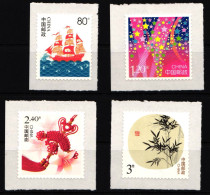 China Volksrepublik 4498-4501 Postfrisch Selbstklebend Grußmarken #HX820 - Autres & Non Classés