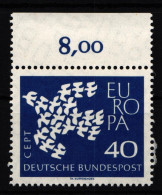 BRD 368 Xv Postfrisch Oberrand Mit Geriffelter Gummierung #HM974 - Andere & Zonder Classificatie