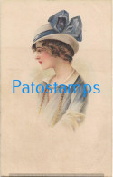 228553 ART ARTE PROFILE WOMAN WITH A HAT POSTAL POSTCARD - Unclassified