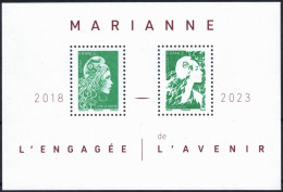 FRANCE 2024 -  Bloc Feuillet  LETTRE VERTE - MARIANNE L'ENGAGEE 2018 / MARIANNE DE L'AVENIR 2023 - BLOC YT 158 Neuf ** - 2018-2023 Marianne L'Engagée