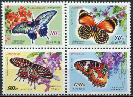 NORTH KOREA - 2012 - BLOCK OF 4 STAMPS MNH ** - Butterflies - Korea (Noord)