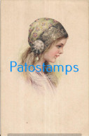 228556 ART ARTE SIGNED A. STUDENT PROFILE GIRL POSTAL POSTCARD - Autres & Non Classés