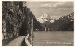 FLÜELEN, URI, ARCHITECTURE, CHURCH, TOWER, MOUNTAIN, TUNNEL, SWITZERLAND, POSTCARD - Flüelen