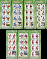 NORTH KOREA - 2011 - SET OF 7 M/SHEETS MNH ** - Football World Cup, Russia - Korea, North