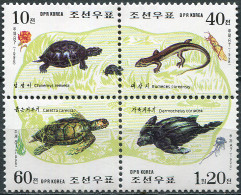 NORTH KOREA - 1998 - BLOCK OF 4 STAMPS MNH ** - Reptile - Korea, North