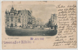 Great Britain Postcard From Cardiff Wales To Orebic Croatia Austria Hungary K.u.K. Italy 1902 Paquebot Piroscafo "Eros" - Briefe U. Dokumente