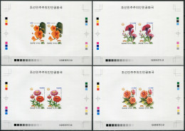 NORTH KOREA - 2013 - SET OF 4 PROOFS MNH ** IMPERFORATED - Garden Flowers - Korea, North