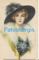 228559 ART ARTE WOMAN WITH A HAT ELEGANT POSTAL POSTCARD - Unclassified