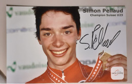 Autographe Simon Pellaud Champion De Suisse U23 Format 13.7 X 21.5 Cm - Cyclisme