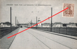 AK Dresden Friedrichstadt Schlachthof Messe Schlachthofbrücke Schlachthofstraße Magdeburger Straße Ostra Vorwerk Hafen - Dresden