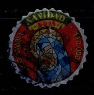 0066D-KOLUMBIEN - 2018 – USED POSTAL– CHRISTMAS ADHESIVE CIRCULAR STAMP-SCARCE - Colombia