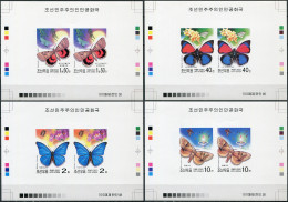 NORTH KOREA - 2002 -  SET OF 4 PROOFS MNH ** IMPERFORATED - Butterflies - Korea (Nord-)