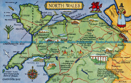 R065049 North Wales. A Map. Salmon - World