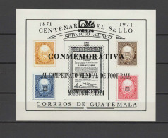 Guatemala 1974 Football Soccer World Cup S/s With Black Overprint MNH - 1974 – Alemania Occidental
