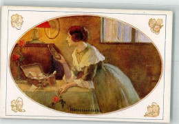 39742408 - Rose Passepartout Herzensandacht B.K.W.I. Nr.437-3 - Sonstige & Ohne Zuordnung