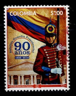 0066G -KOLUMBIEN - 2018 -USED - 90 YEARS PRESIDENTIAL GUARD BATTALION - FLAG - Colombia