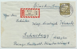 D,Bund Mi.Nr. 191 Heuss (70) Auf Brief Per Einschreiben, Stempel: Bad Godesberg  - Otros & Sin Clasificación