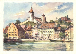 11629407 Schaffhausen SH Schloss Munot Rheinbruecke Kuenstlerkarte Schaffhausen - Altri & Non Classificati