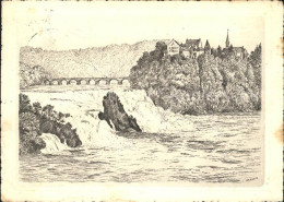 11629390 Schaffhausen SH Rheinfaelle Schloss Kuenstlerkarte Schaffhausen - Andere & Zonder Classificatie