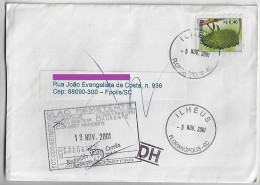 Brazil 2001 Returned To Sender Cover Florianópolis Ilhéus Agency Stamp Soursop Fruit Cancel DH = After The Hour - Covers & Documents
