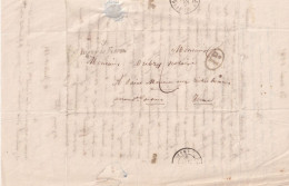 Gigny Le Ferron (10 Aube) Lettre Avec Cursive Taxe 2 Et 1 Décime 1845 Courrier Huissier A Notaire Sur Un Vieux Dossier - 1801-1848: Précurseurs XIX