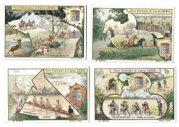 S 749, Liebig 6 Cards, Sport Course Chasse Silhouette (ref B19) - Liebig