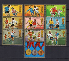 Paraguay 1973 Football Soccer World Cup Set Of 10 MNH - 1974 – Allemagne Fédérale