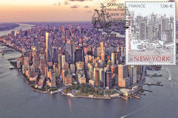 France 2024 - 500 Ans De La Decouverte De New York Carte Maximum - 2020-…