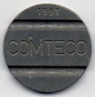 Bolívia Telephone Token   1991   COMTECO /  F Inside Triangle - Monétaires / De Nécessité