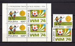 Poland 1974 Football Soccer World Cup Set Of 2 + S/s MNH - 1974 – Alemania Occidental