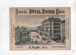 SUISSE - BASEL - Hôtel HOFER  *12 X 8,5 Cm* - Basilea