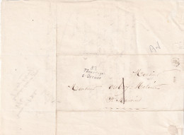 Thorigny Sur Oreuse (89 Yonne) Lettre Avec Cursive (ind. 13) Taxe 1 Avec Cachet Du Facteur 1852 ? - 1801-1848: Vorläufer XIX