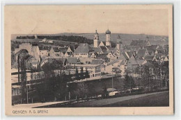 39123308 - Giengen An Der Brenz. Gesamtansicht Mit Kirche Gelaufen. Marke Entfernt. Leichter Stempeldurchdruck, Kleiner - Heidenheim