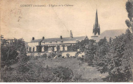 GOMONT - L'Eglise Et Le Château - état - Autres & Non Classés