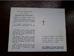Raymond De Keyser ° Sint-Katelijne-Waver 1923 + Mortsel 1968 X Lucienne Ons (Fam: Spinnox - Strooants) - Obituary Notices