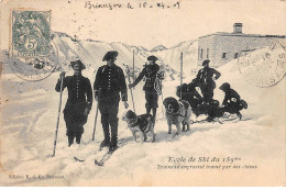 BRIANCON - Ecole De Ski Du 159me - Traineau Improvisé Trainé Par Des Chiens - état - Briancon