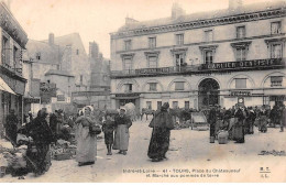 TOURS - Place Du Châteauneuf Et Marché Aux Pommes De Terre - Très Bon état - Tours